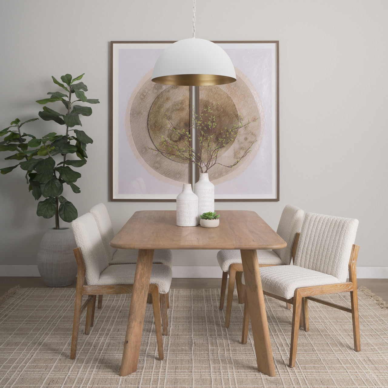 Juniper 24" Round White Dome Pendant Light
