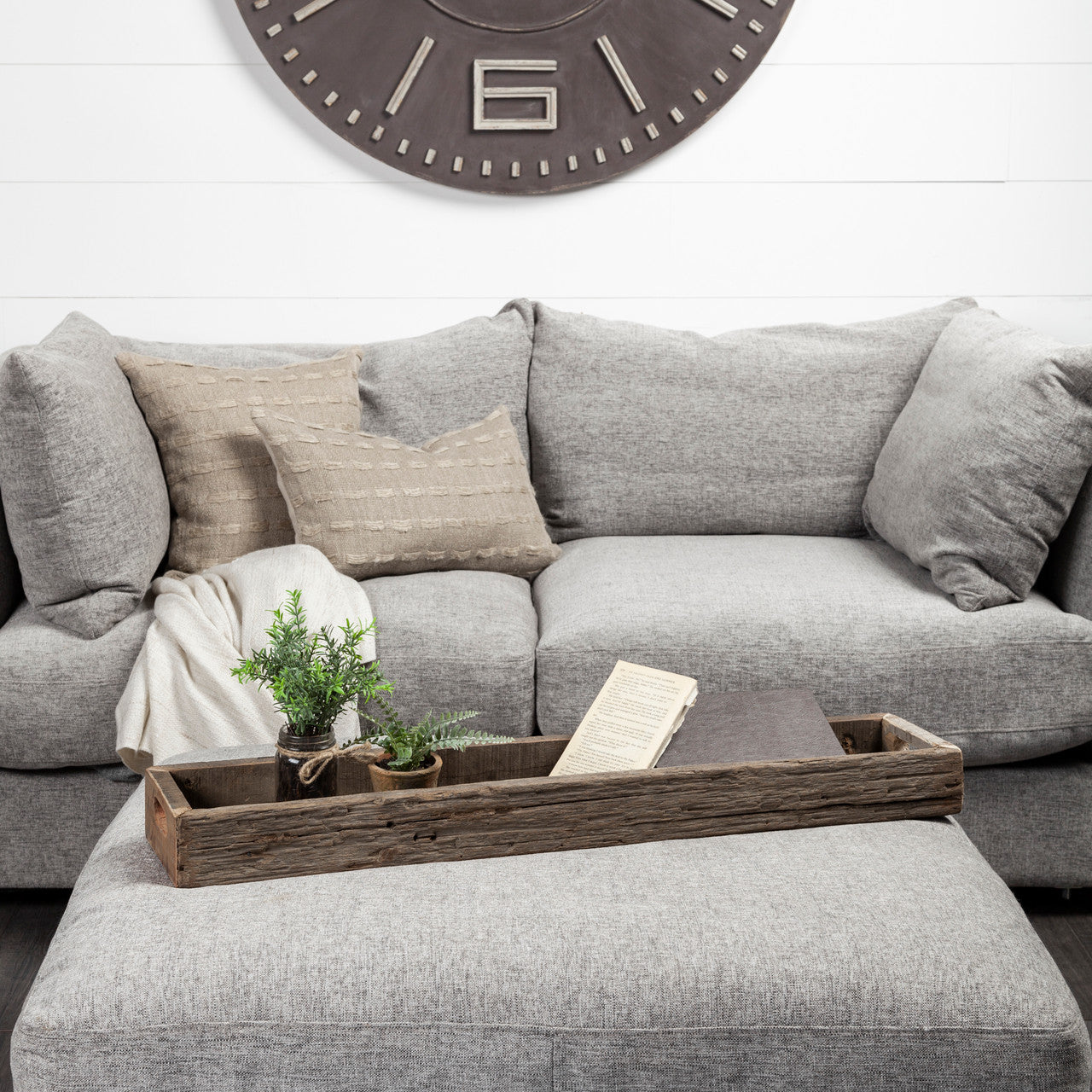 Vernon (Large) 36L x 7W Brown Reclaimed Wood Tray