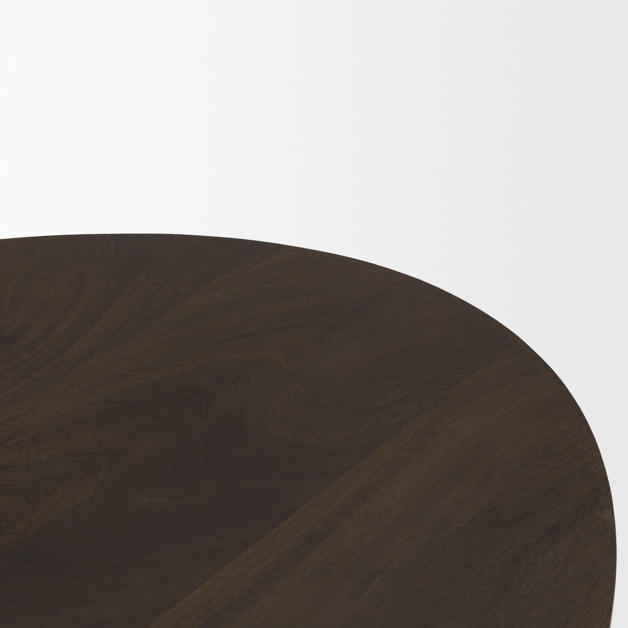 Terra 48L x 28W x 15H Dark Brown Wood Oval Fluted Coffee Table