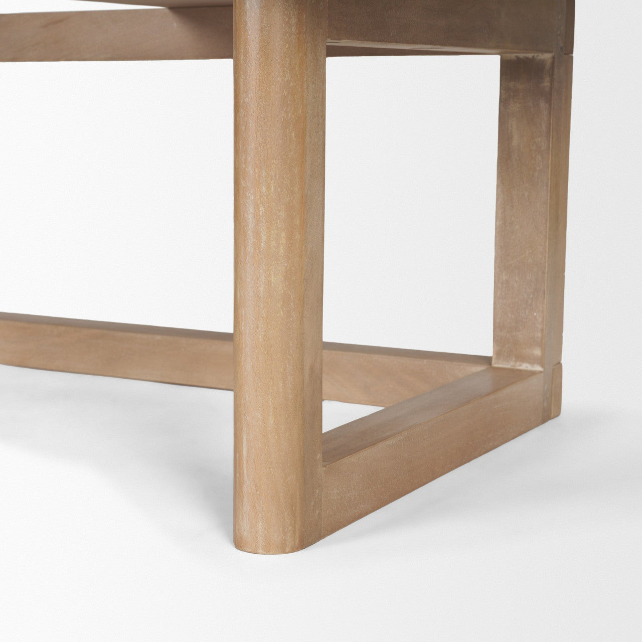 Grier  62.0L x 22.0W x 30.0H Light Brown Solid Wood W/Cane Office Desk