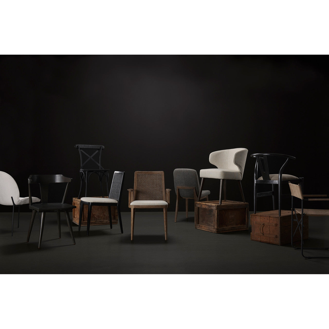 Inala White Fabric Seat Black Metal Frame Dining Chair