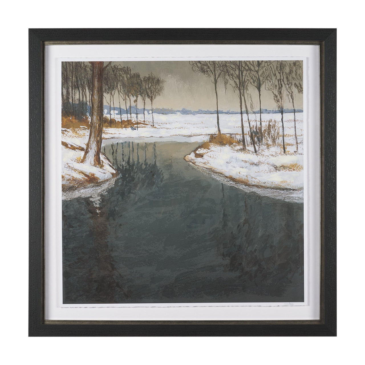 Winter Shadow by Mercana Studio Hand Embelished Framed Artwork Matted under Glass