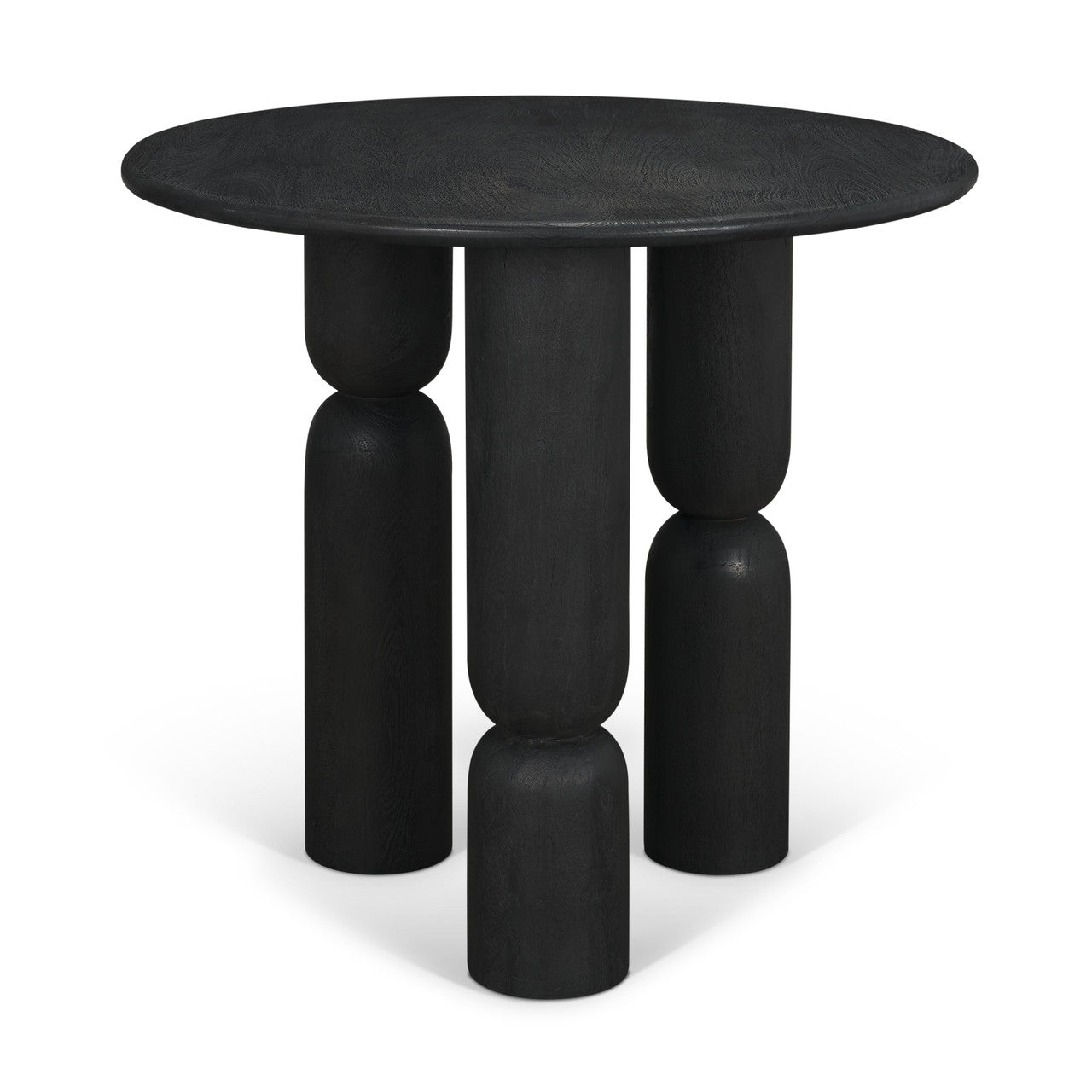 Sonel Matte Black Wood Pedestal Foyer Table
