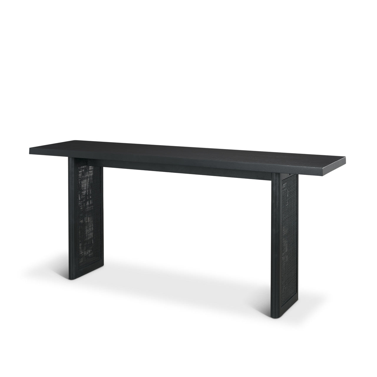 Grier 65" Black Wood w/ Black Cane Console Table