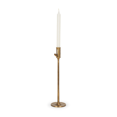Chantria Large Solid Natural Brass Adjustable Taper Candle Holder