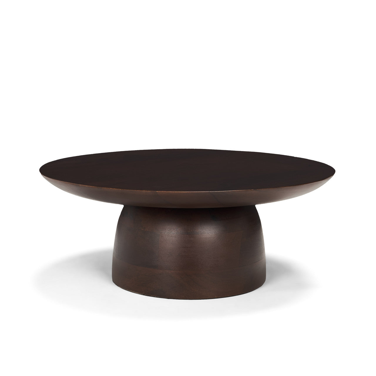 Sadira Small Mid-Dark Brown Solid Wood Round Riser | Zin Home – zinhome