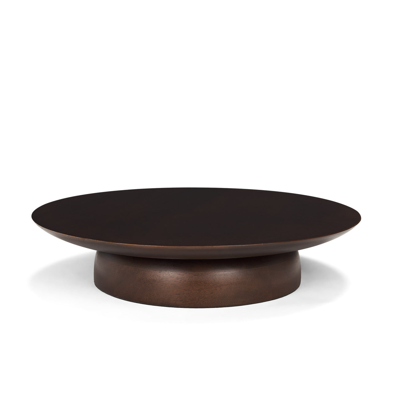 Sadira Large Mid-Dark Brown Solid Wood Round Riser | Zin Home – zinhome