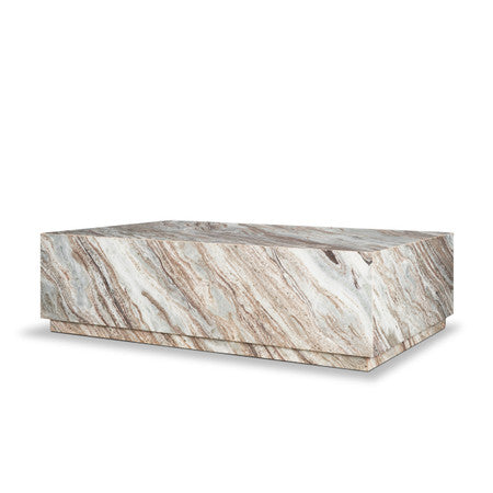 Matteo Solid Pink Marble Rectangular Coffee Table