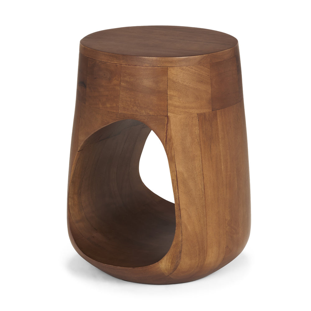 Cove Mid-Brown Sculptural Open Side Table