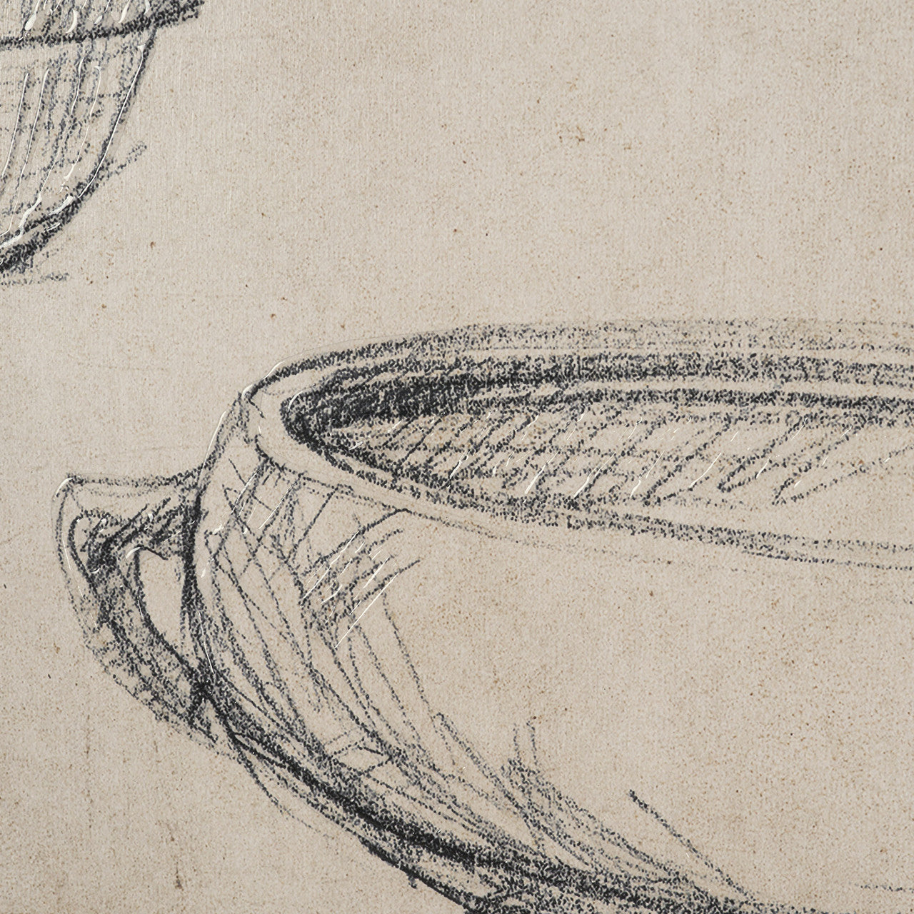 Vintage Tableware Sketch (Set of 2) by Mercana Studio Hand Embelished Textured Framed Canvas Matted