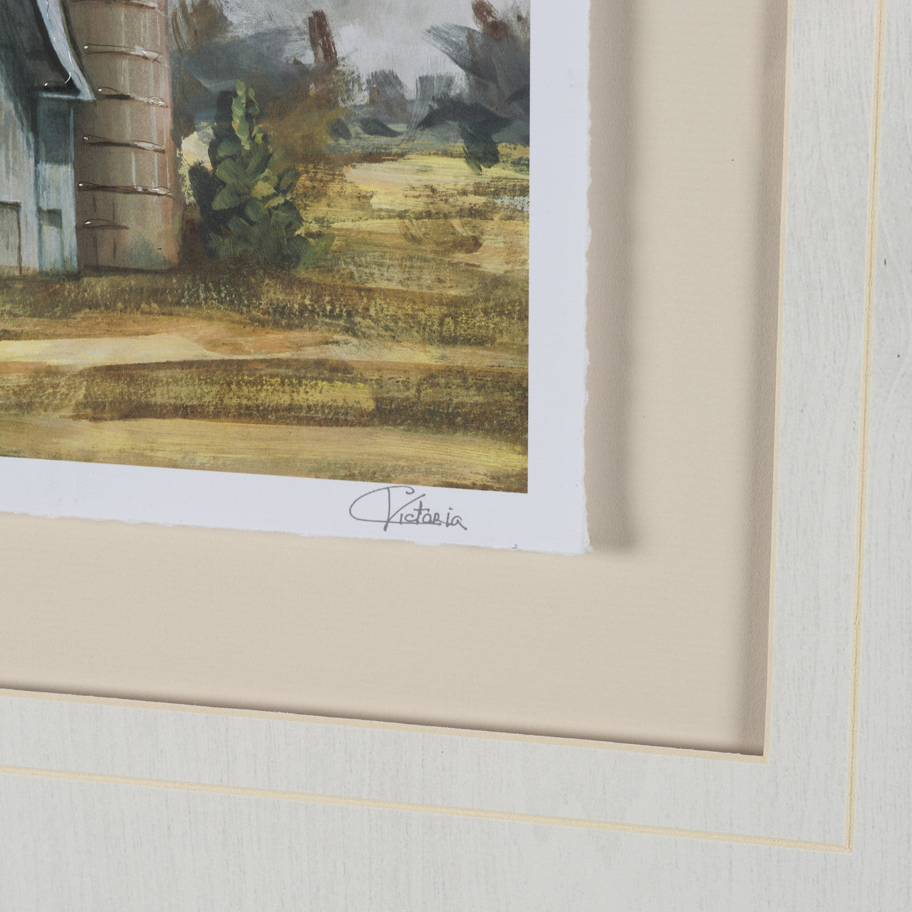 Day at the Farm I by Mercana Studio Hand Embelished Framed Artwork Matted under Glass