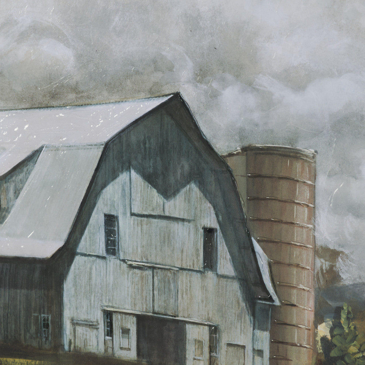 Day at the Farm I by Mercana Studio Hand Embelished Framed Artwork Matted under Glass