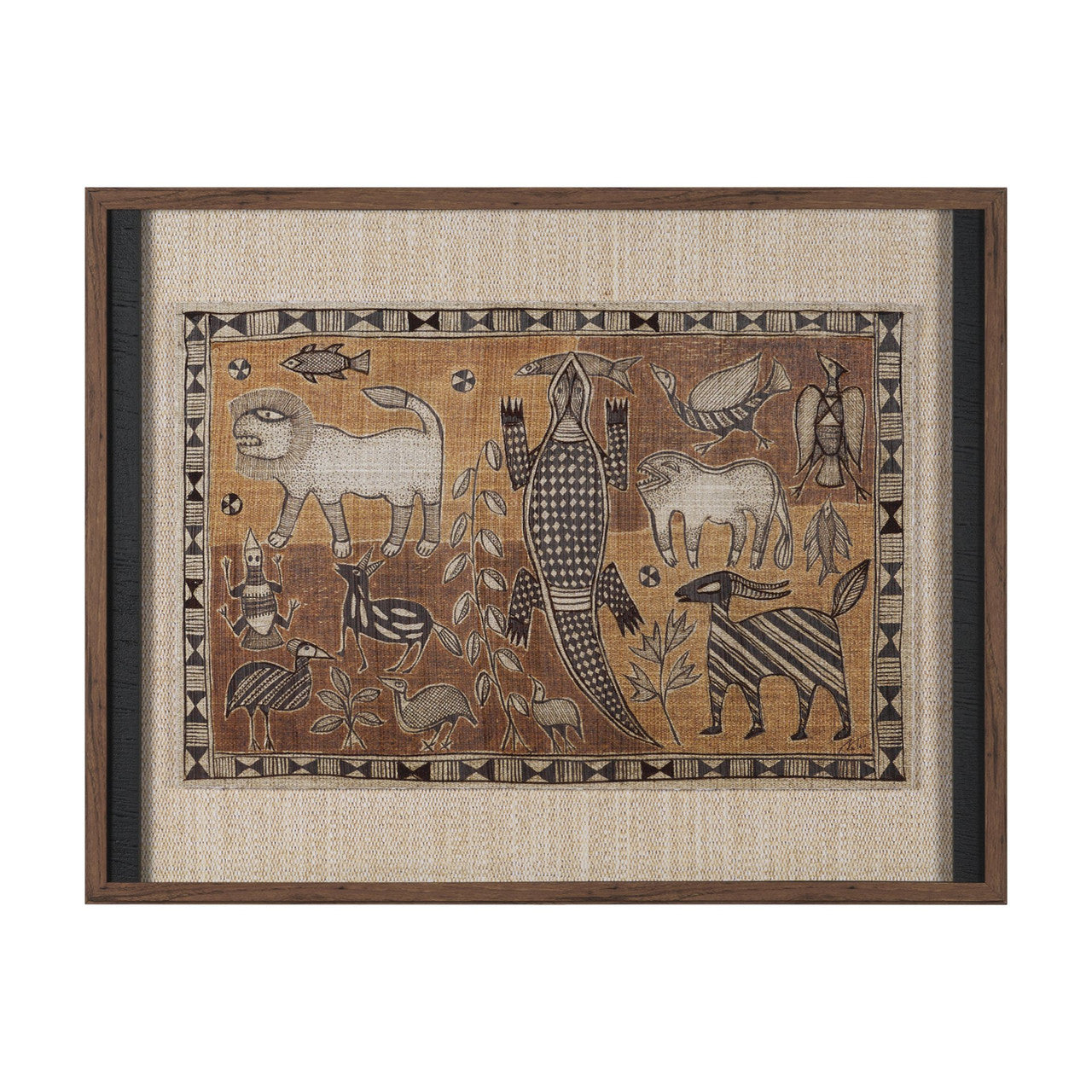 Jungle Harmony by Mercana Studio Hand Embelished Textured Framed Artwork Matted under Glass