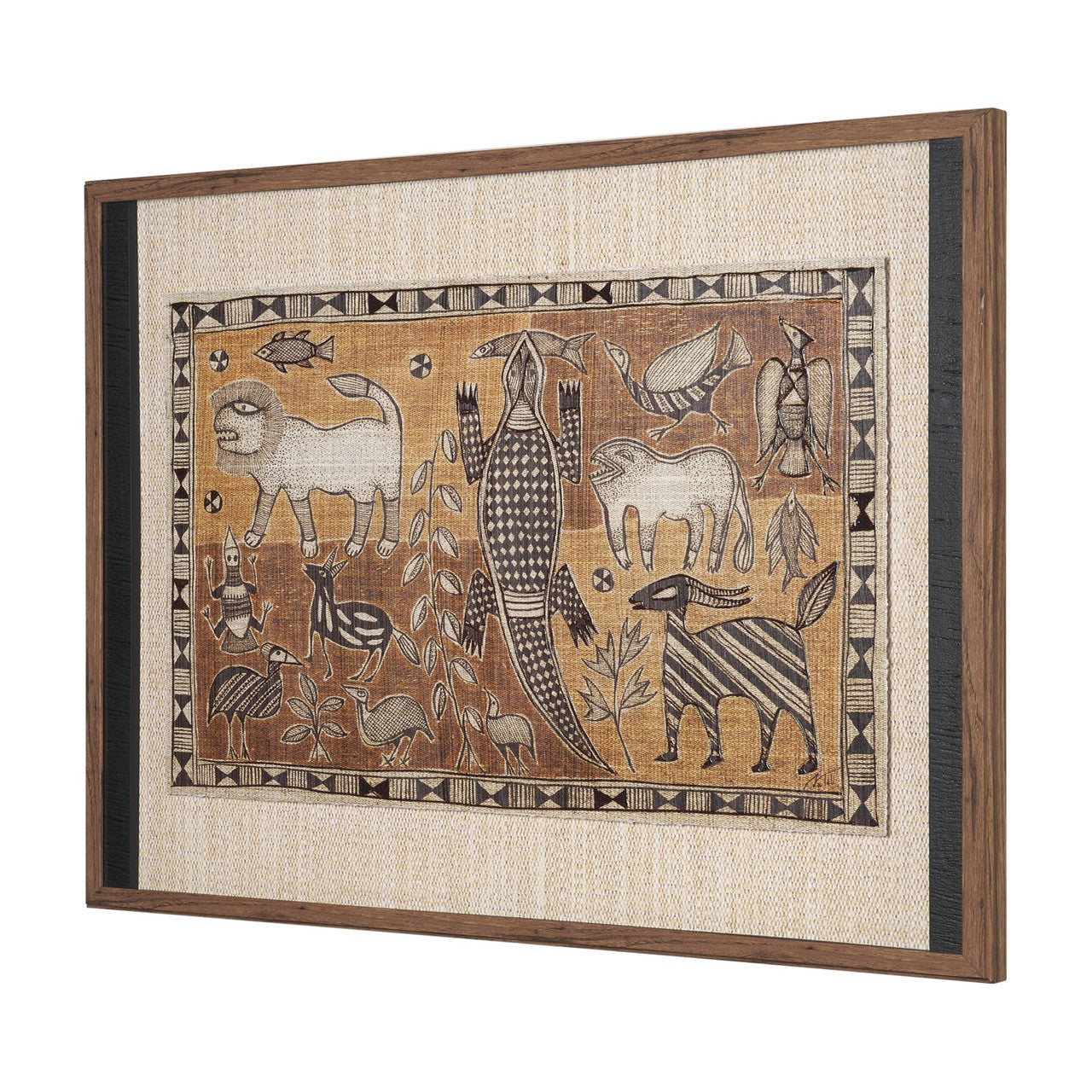 Jungle Harmony by Mercana Studio Hand Embelished Textured Framed Artwork Matted under Glass