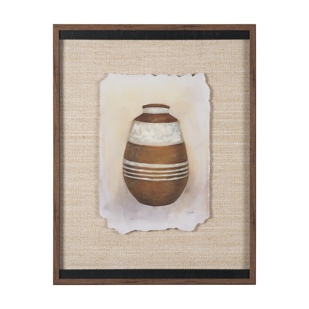 Peruvian Beginnings I by Mercana Studio Hand Embelished Textured Framed Artwork Matted under Glass
