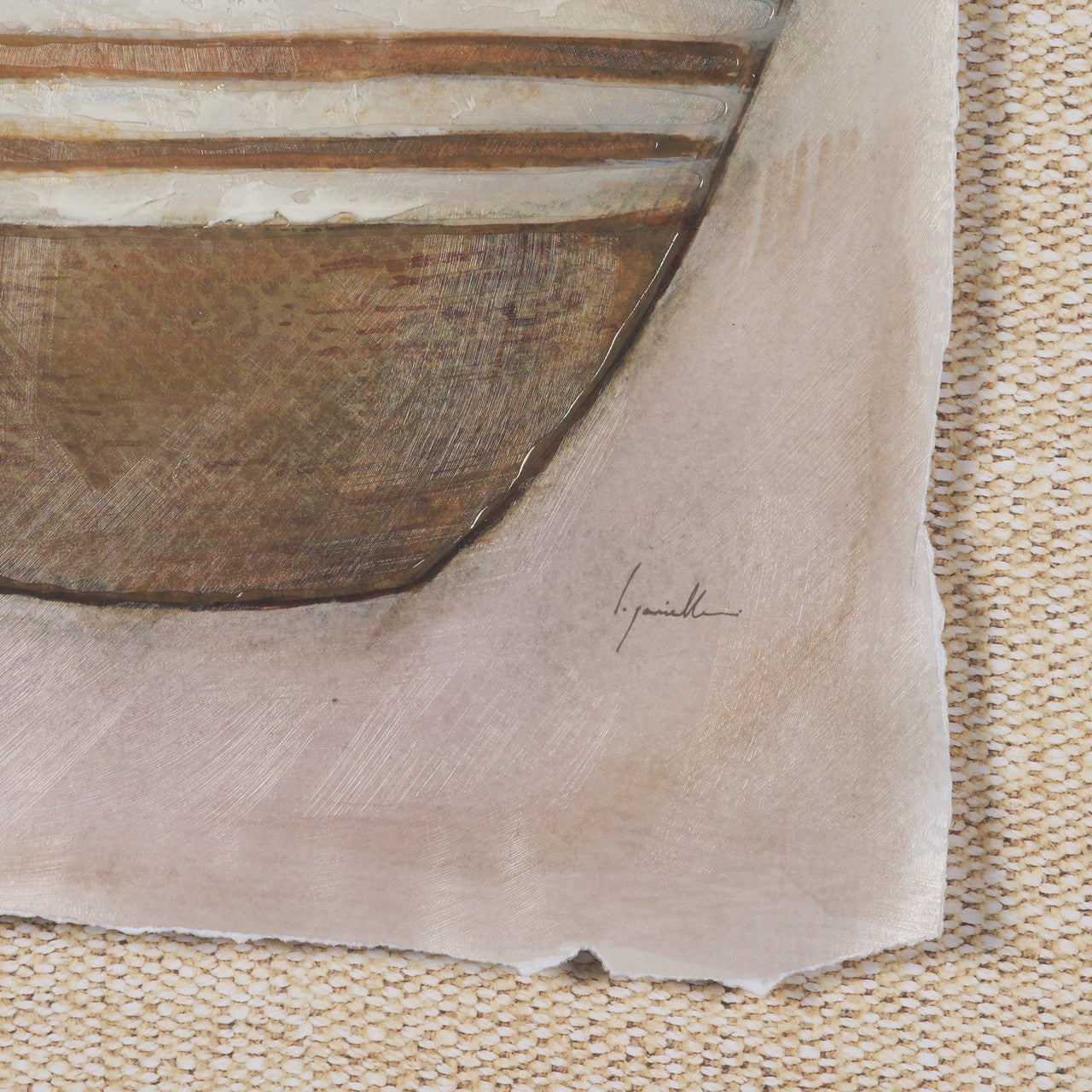 Peruvian Beginnings II by Mercana Studio Hand Embelished Textured Framed Artwork Matted under Glass