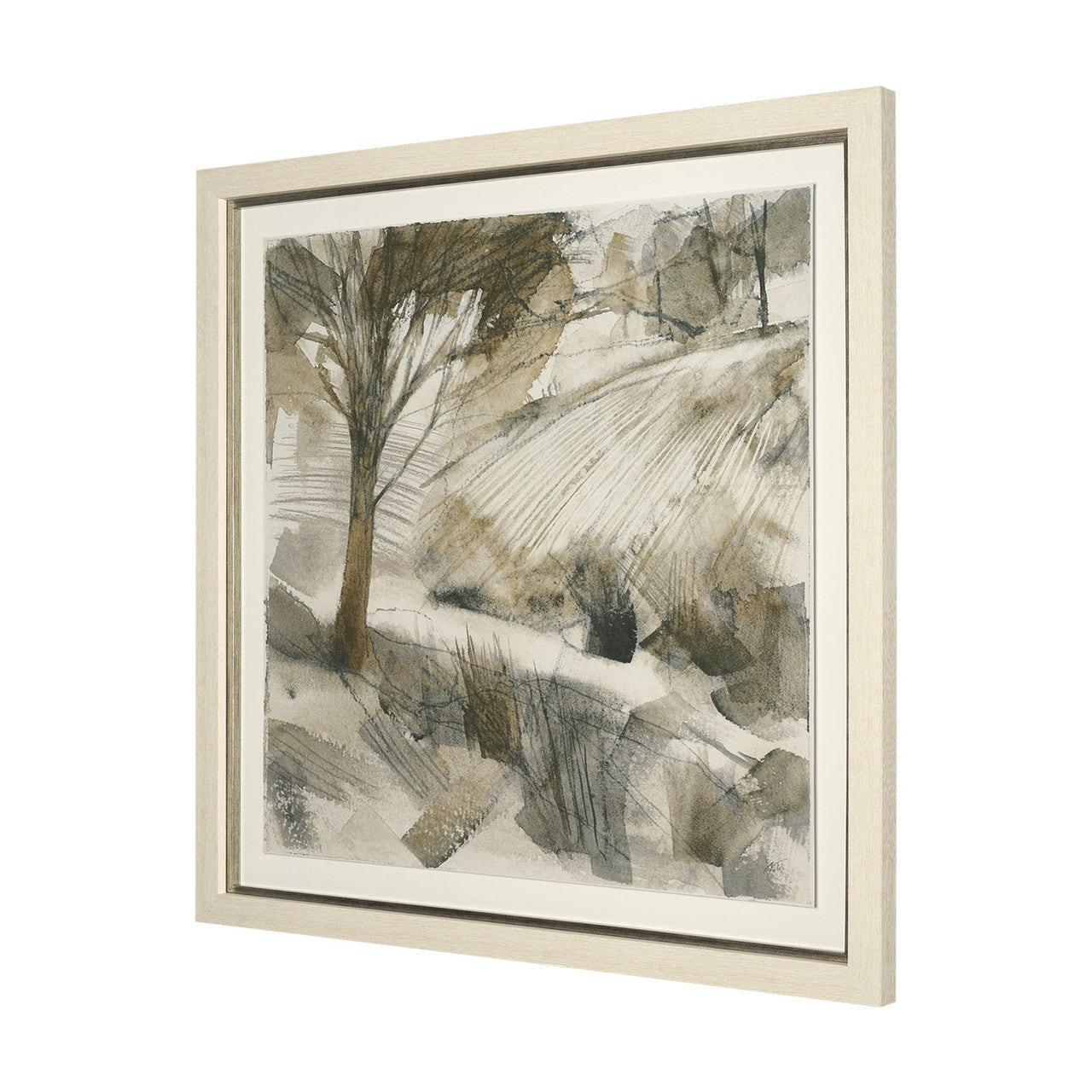 Deer Trail I by Mercana Studio Hand Embelished Textured Framed Artwork Matted under Glass