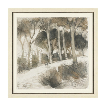 Deer Trail II by Mercana Studio Hand Embelished Textured Framed Artwork Matted under Glass
