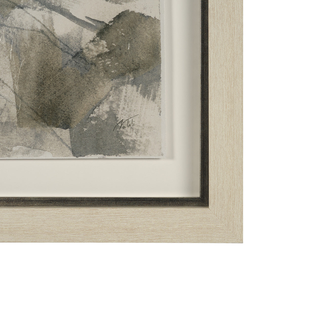 Deer Trail II by Mercana Studio Hand Embelished Textured Framed Artwork Matted under Glass