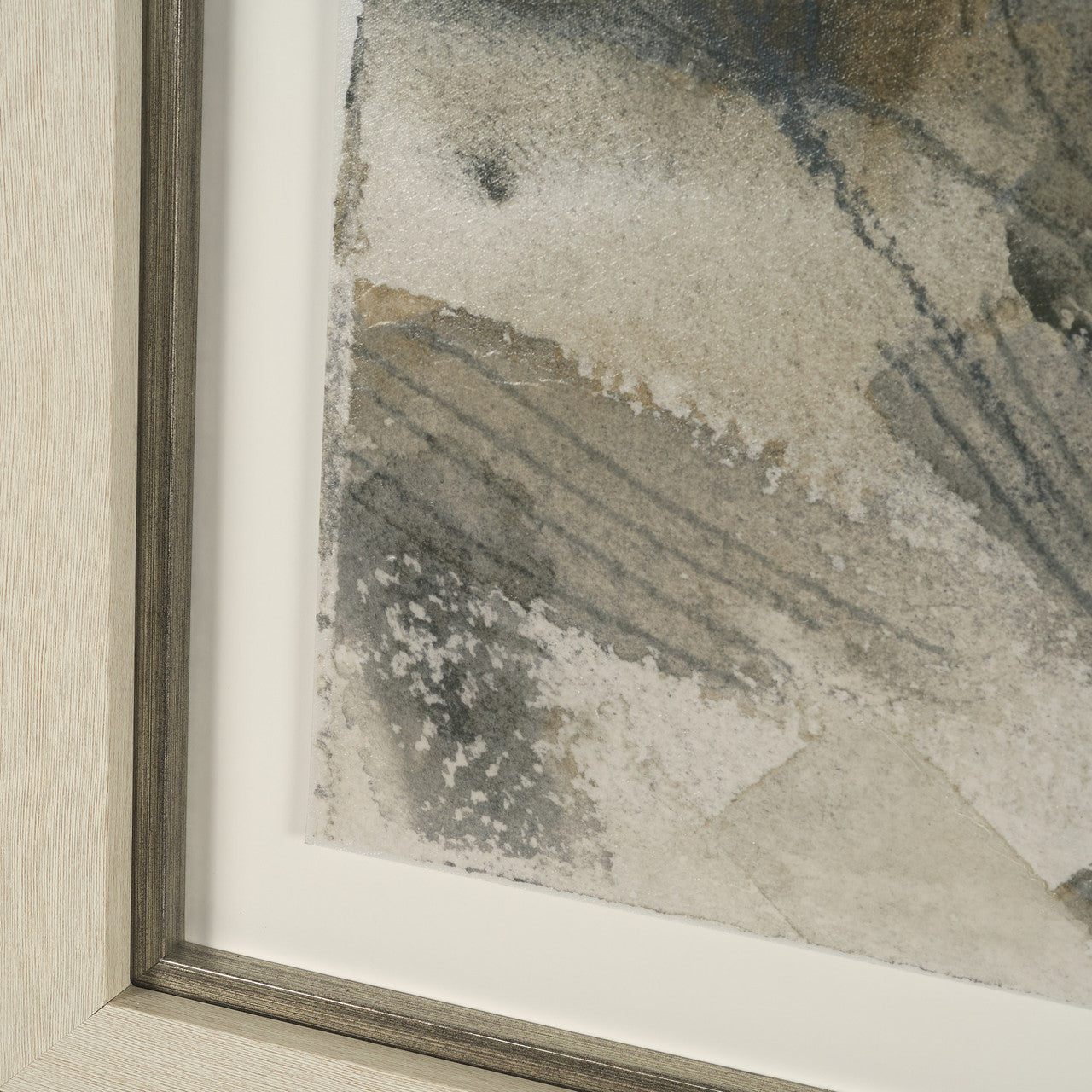 Deer Trail II by Mercana Studio Hand Embelished Textured Framed Artwork Matted under Glass