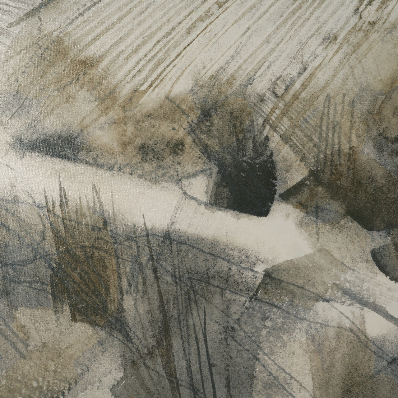 Deer Trail II by Mercana Studio Hand Embelished Textured Framed Artwork Matted under Glass