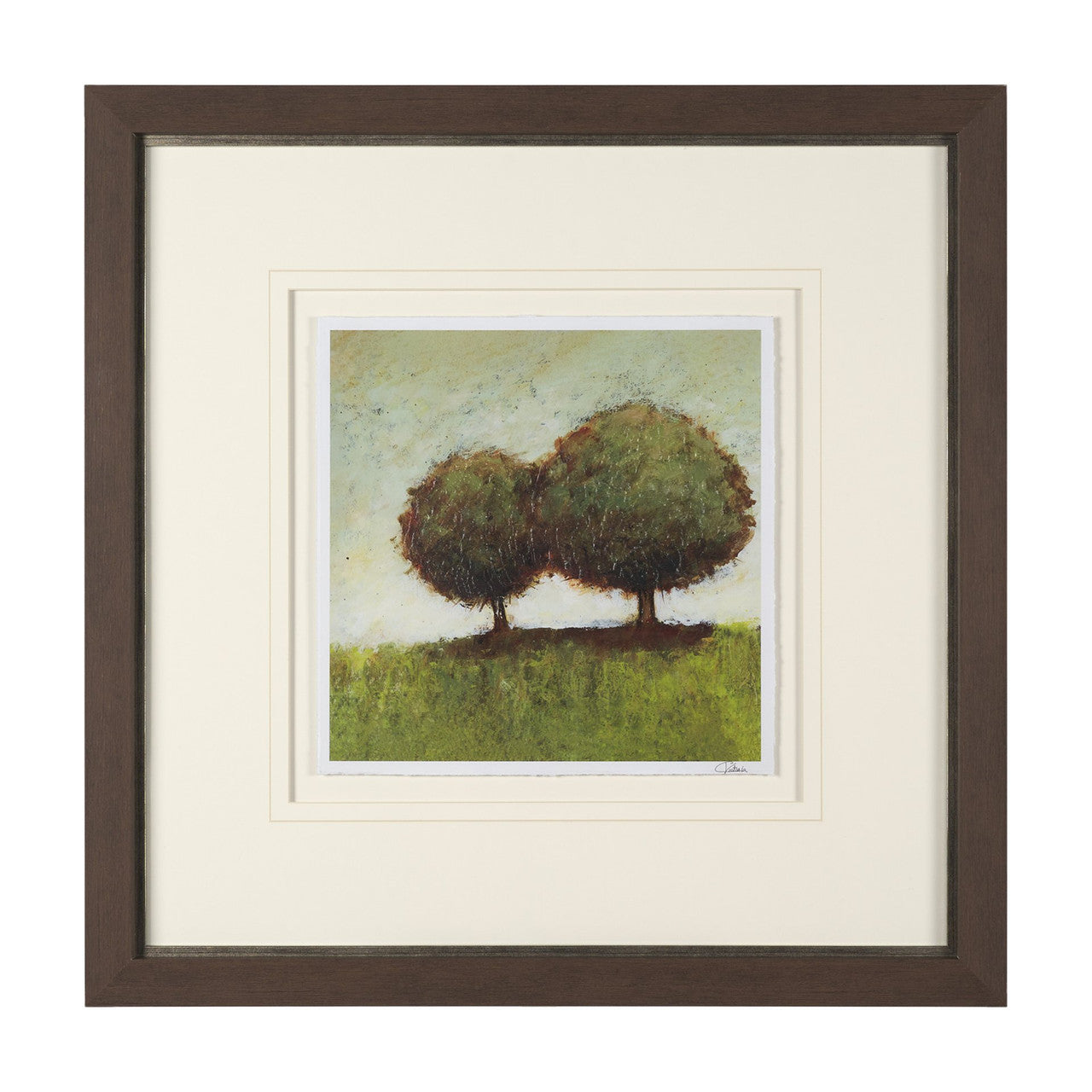 Hidden Grove II by Mercana Studio Hand Embelished Textured Framed Artwork Matted under Glass