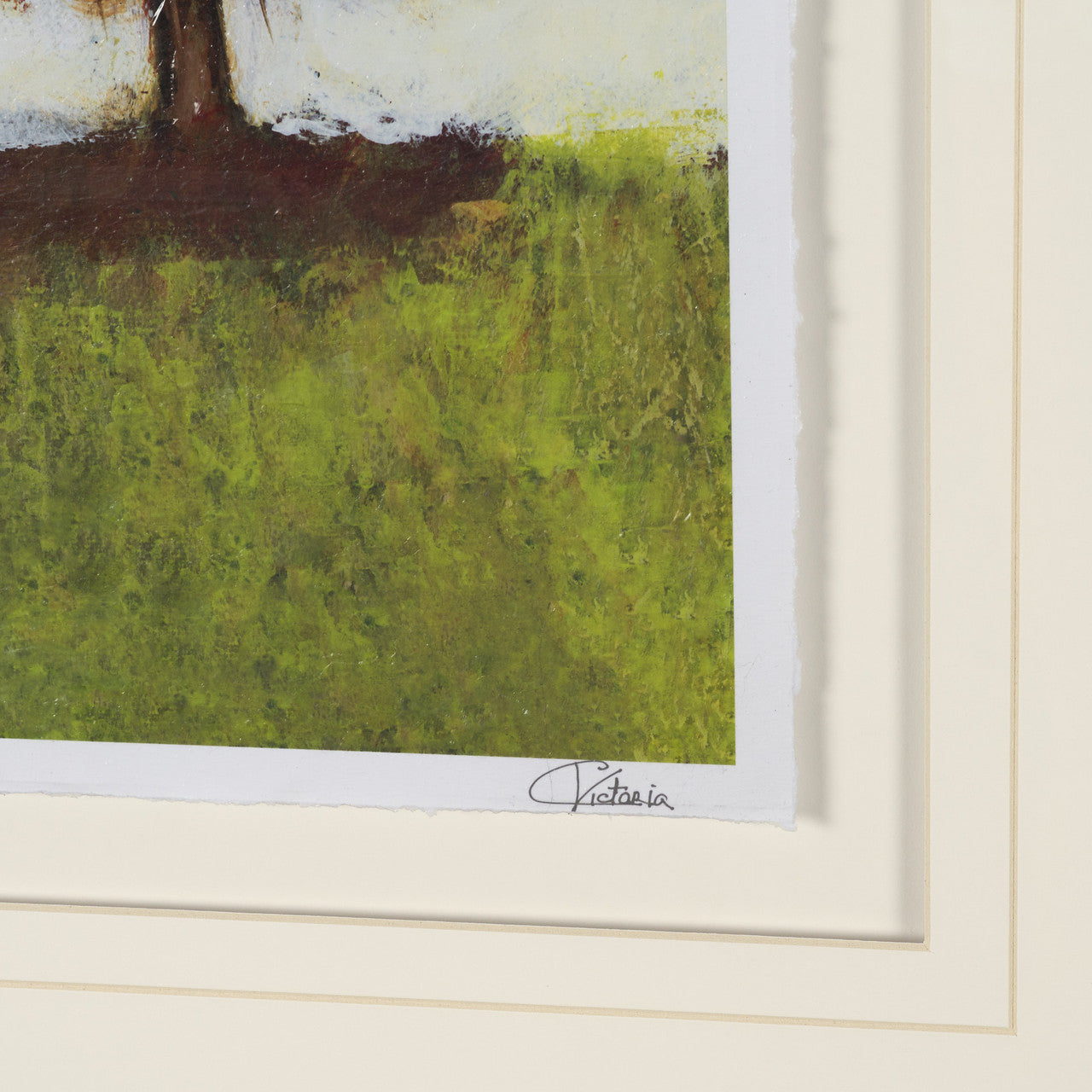 Hidden Grove II by Mercana Studio Hand Embelished Textured Framed Artwork Matted under Glass