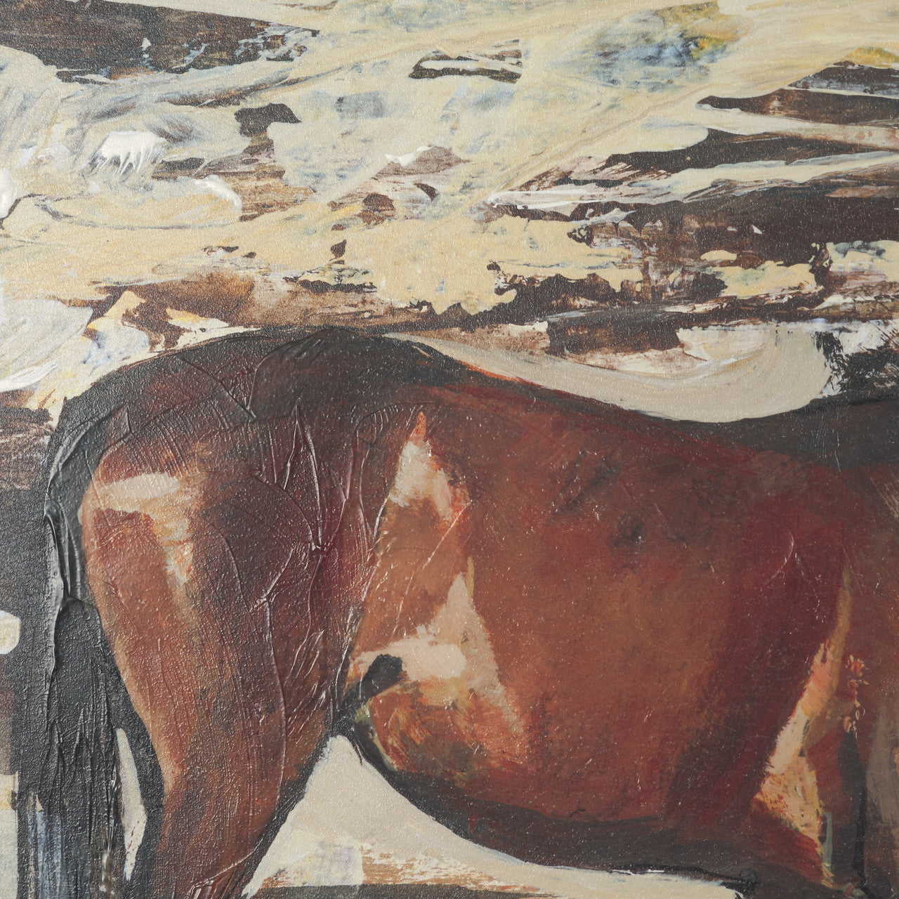 Equine Echoes I by Mercana Studio Hand Embelished Textured Framed Artwork Matted under Glass