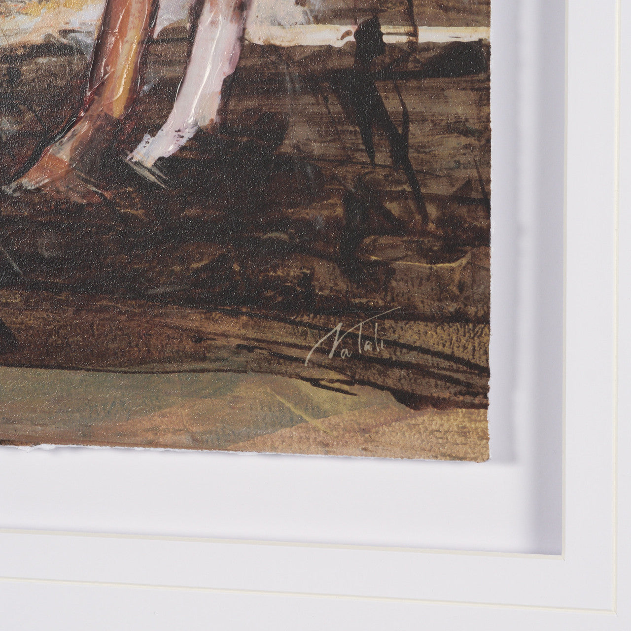 Equine Echoes II by Mercana Studio Hand Embelished Textured Framed Artwork Matted under Glass
