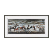 Equine Echoes III by Mercana Studio Hand Embelished Textured Framed Artwork Matted under Glass