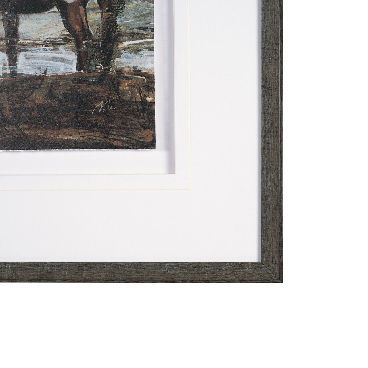 Equine Echoes III by Mercana Studio Hand Embelished Textured Framed Artwork Matted under Glass