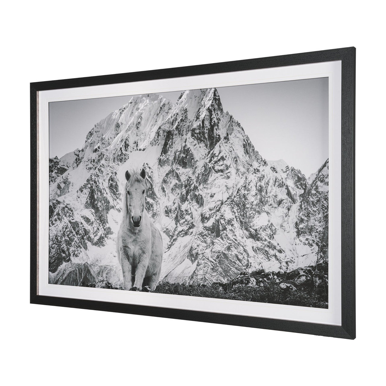 Majestic Mane - Snowscape by Matt Roseveare Framed Art Print Matted under Glass