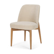Abbie Curved Back Oatmeal Fabric Dining Side Chair