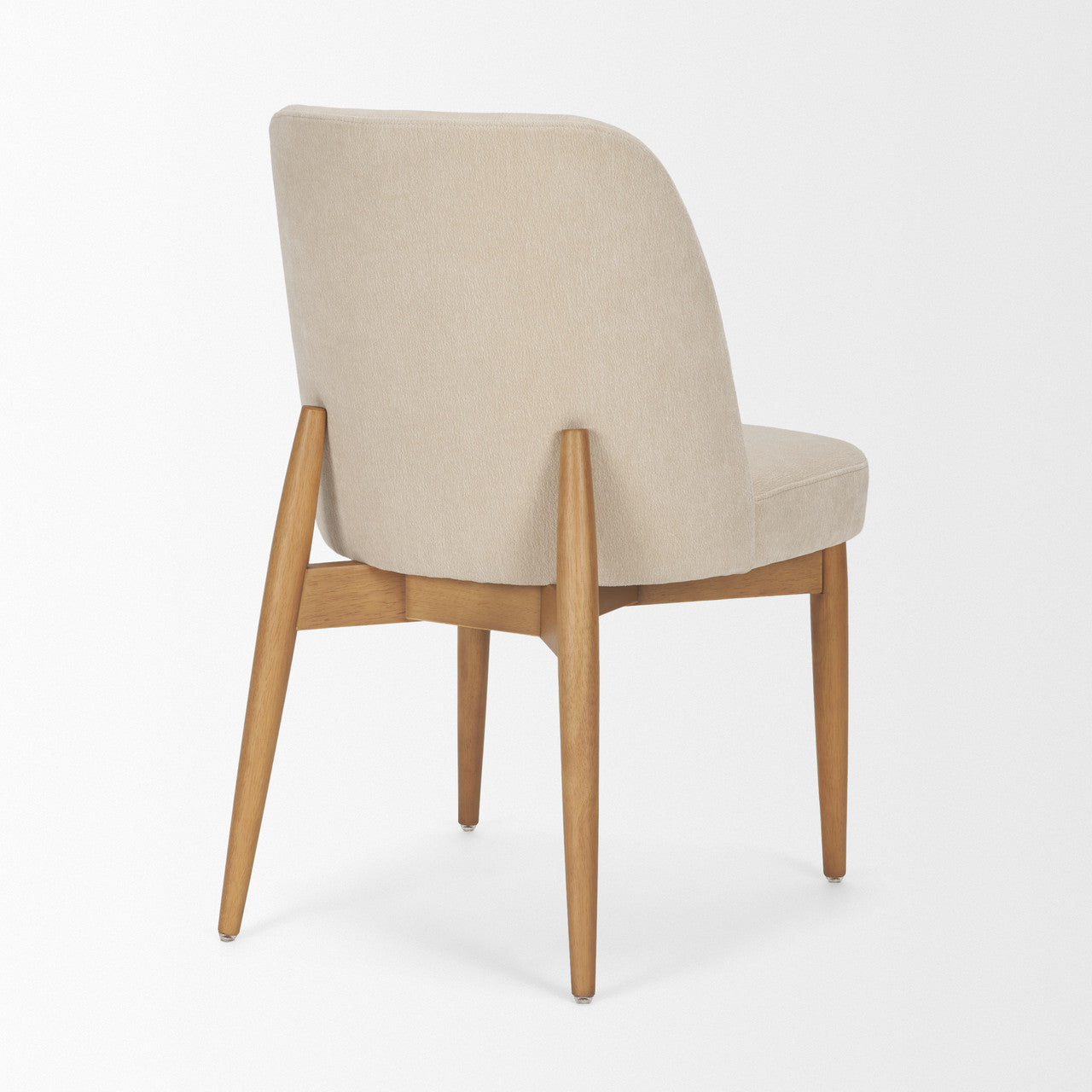 Abbie Curved Back Oatmeal Fabric Dining Side Chair