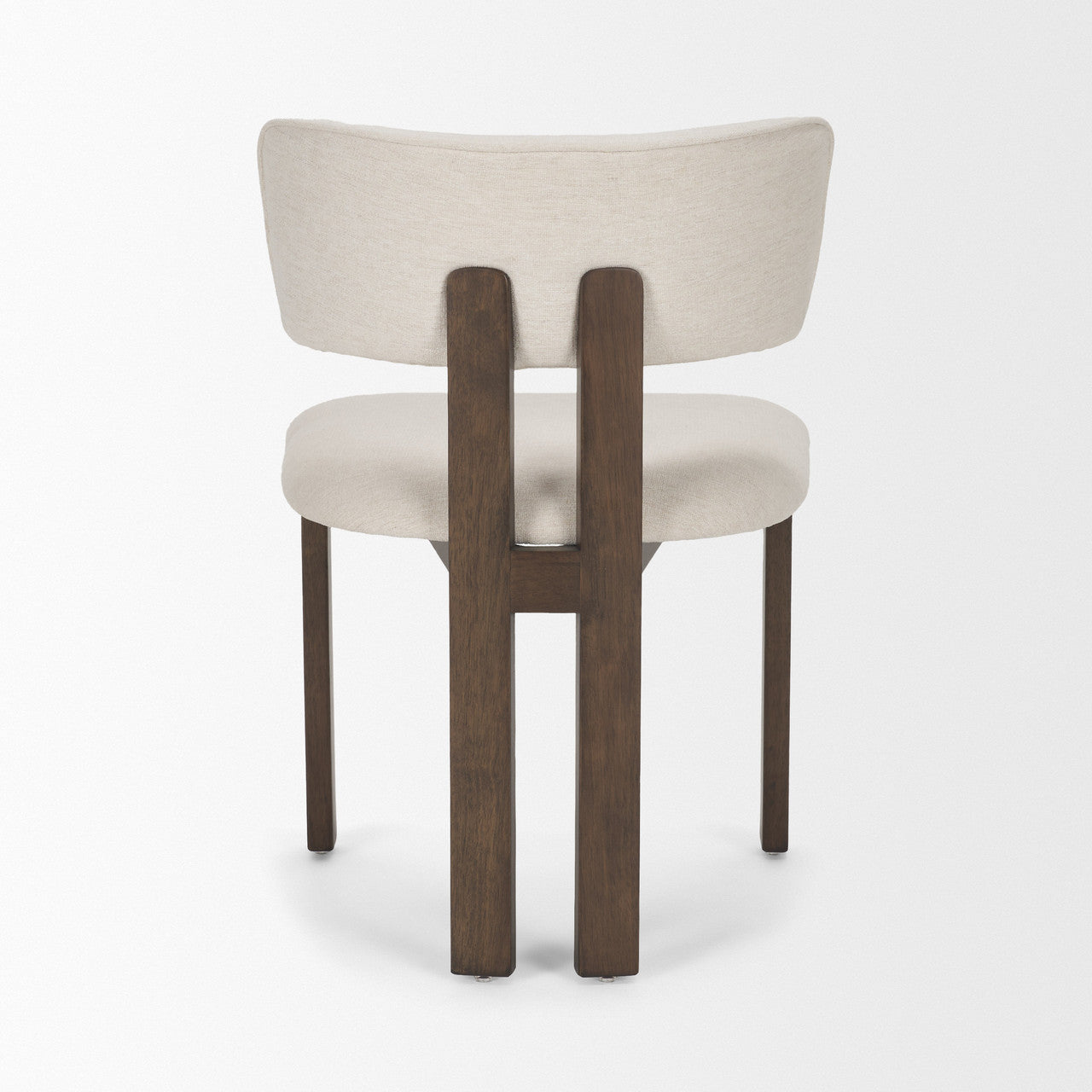 Soho Curved Open Back Cream Chenille Tripod Frame Dining Chair