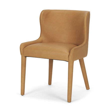 Nolan Slope Tan Leather Dining Chair