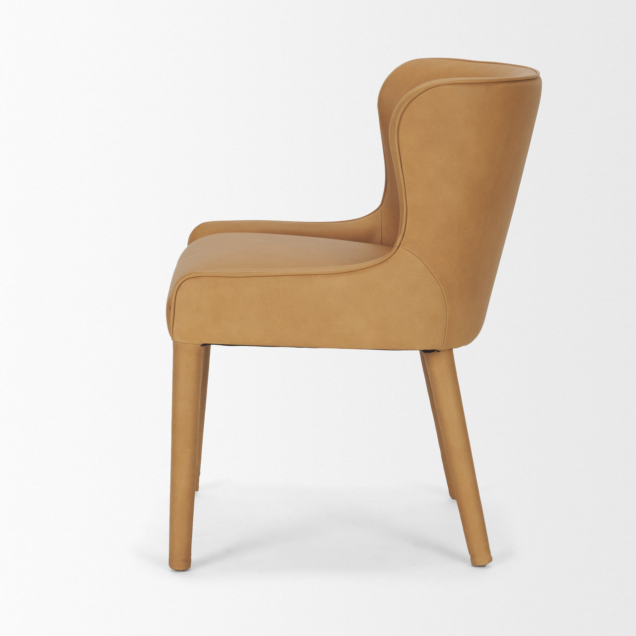 Nolan Slope Tan Leather Dining Chair