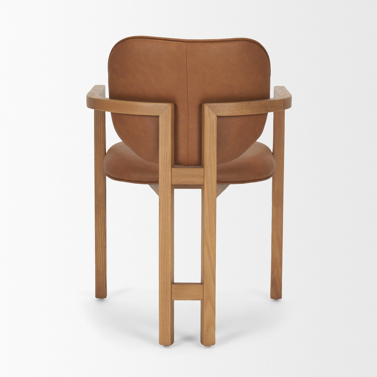 Carlisle Curved Back Tan Leather Tripod Frame Dining Armchair