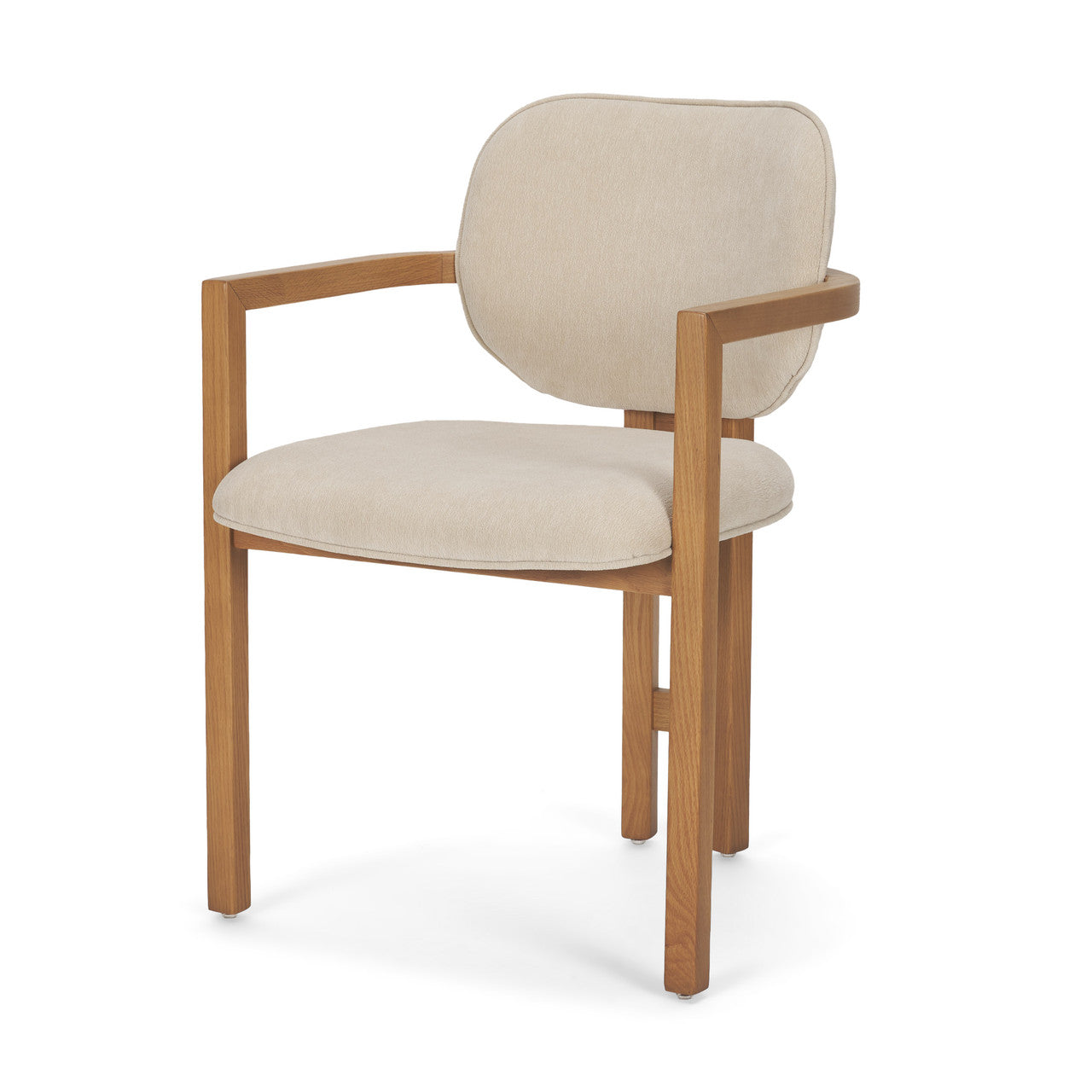 Carlisle Curved Back Cream Chenille Tripod Frame Dining Armchair