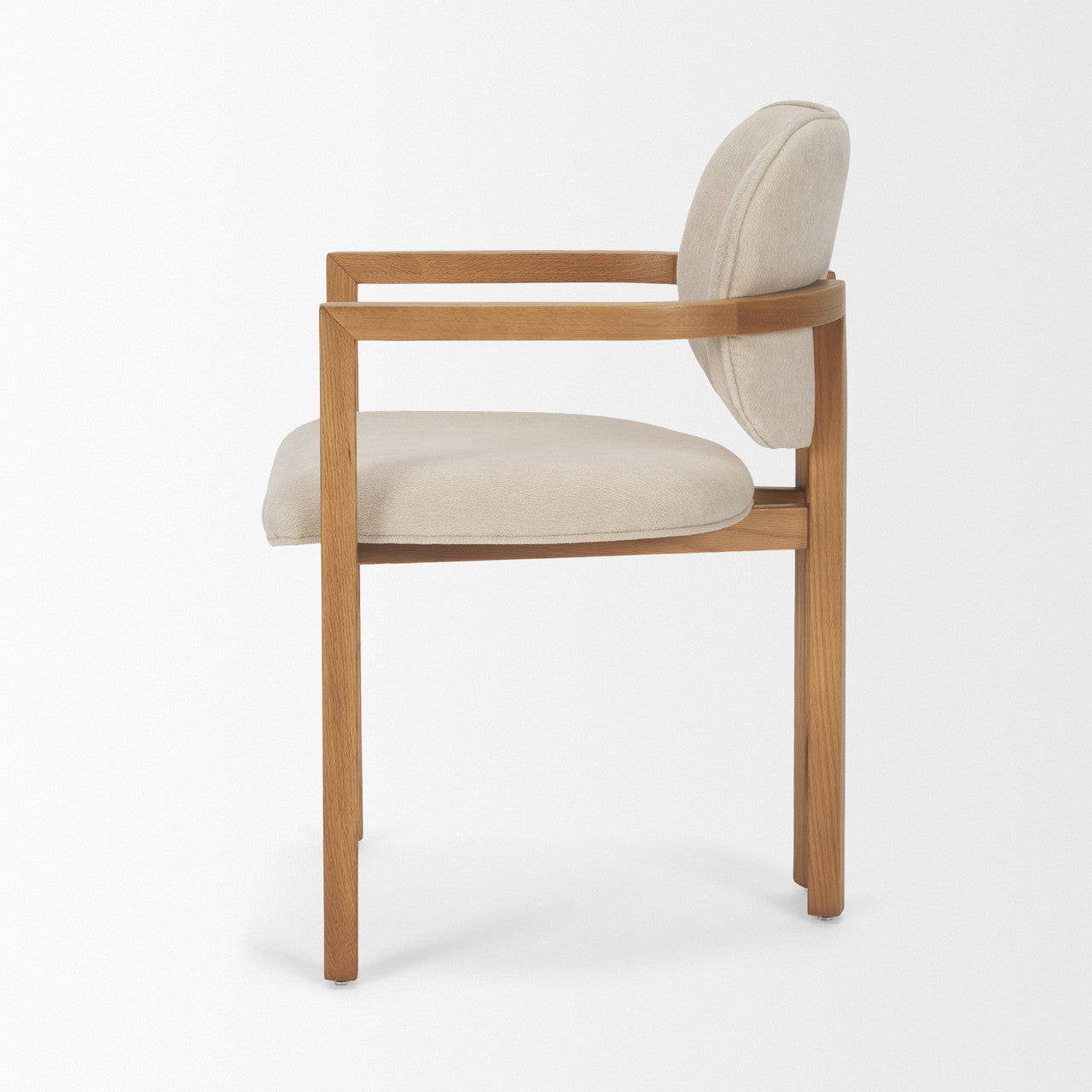 Carlisle Curved Back Cream Chenille Tripod Frame Dining Armchair