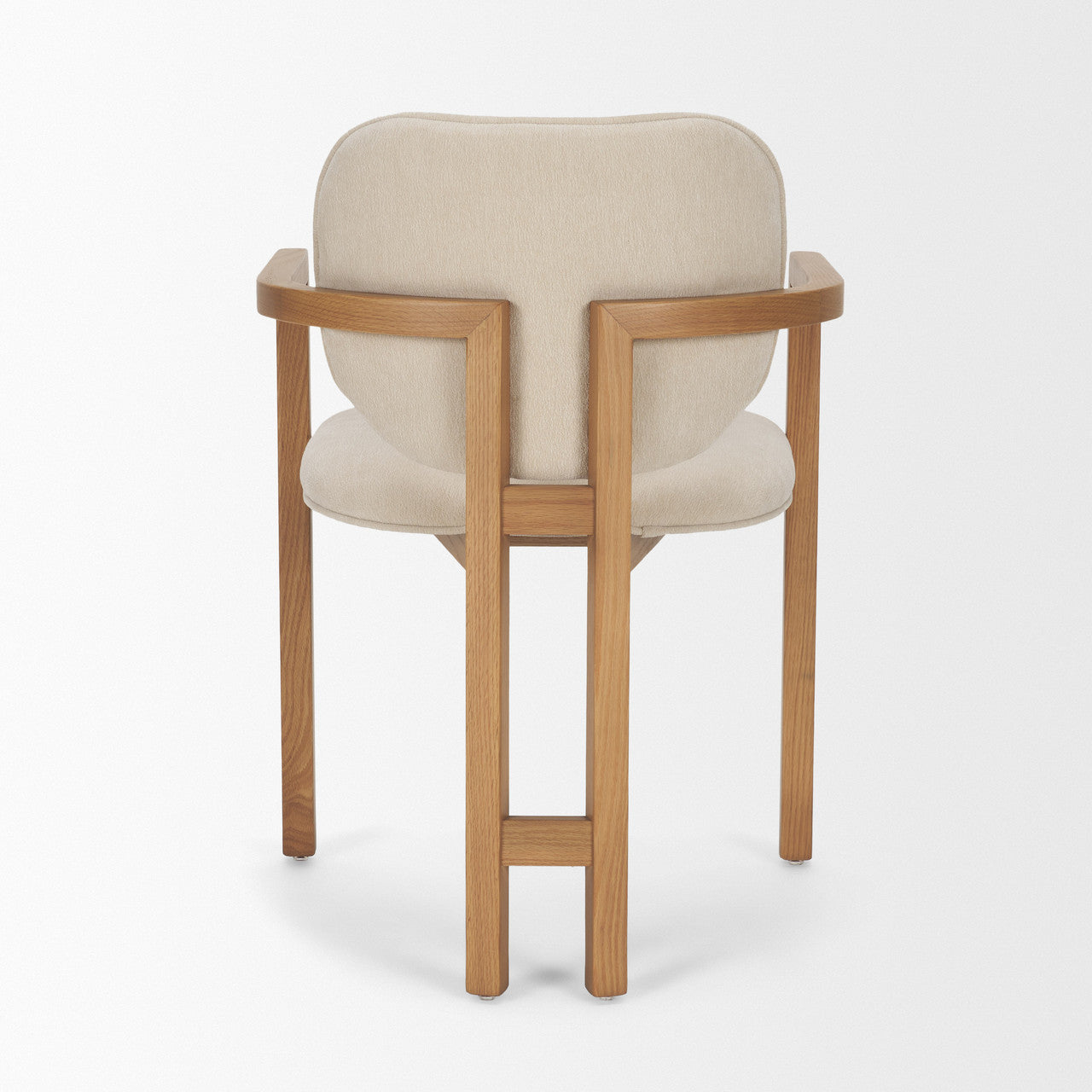 Carlisle Curved Back Cream Chenille Tripod Frame Dining Armchair