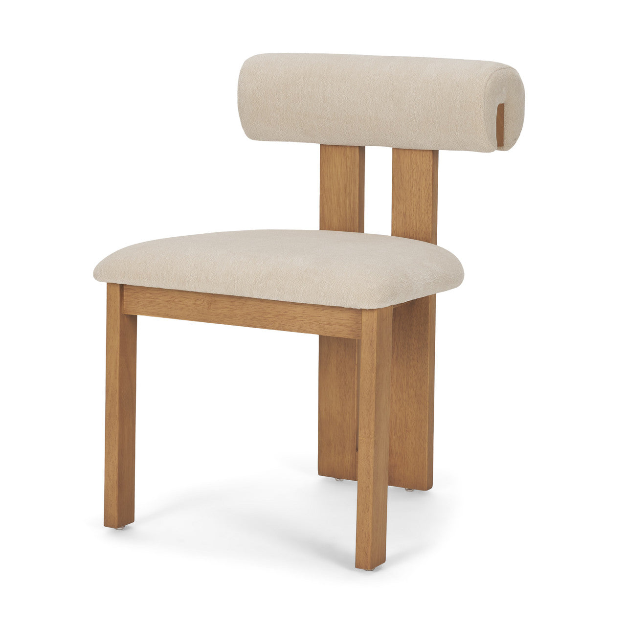 Tribeca Curve Open Back Cream Chenille Tripod Frame Dining Chair