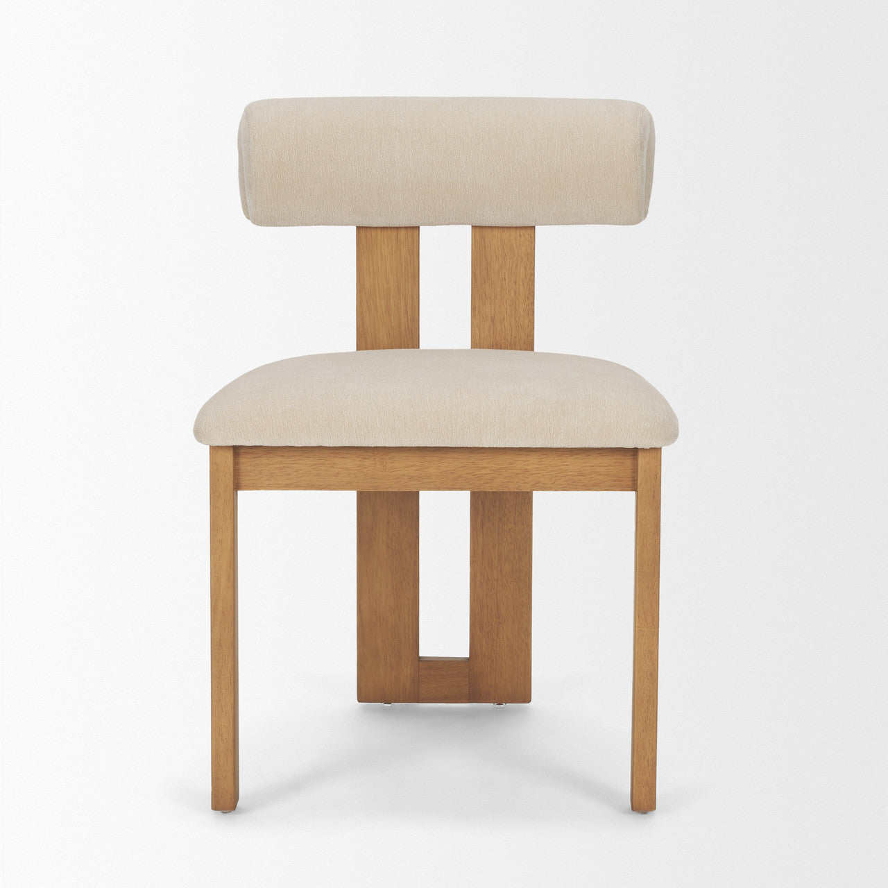 Tribeca Curve Open Back Cream Chenille Tripod Frame Dining Chair