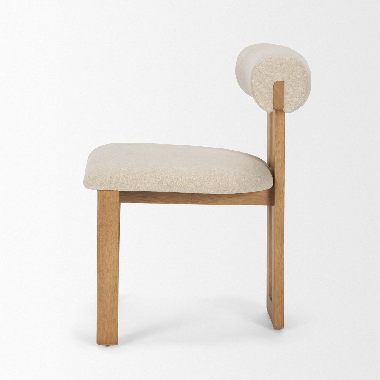 Tribeca Curve Open Back Cream Chenille Tripod Frame Dining Chair