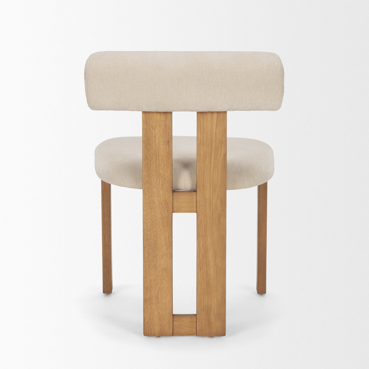 Tribeca Curve Open Back Cream Chenille Tripod Frame Dining Chair