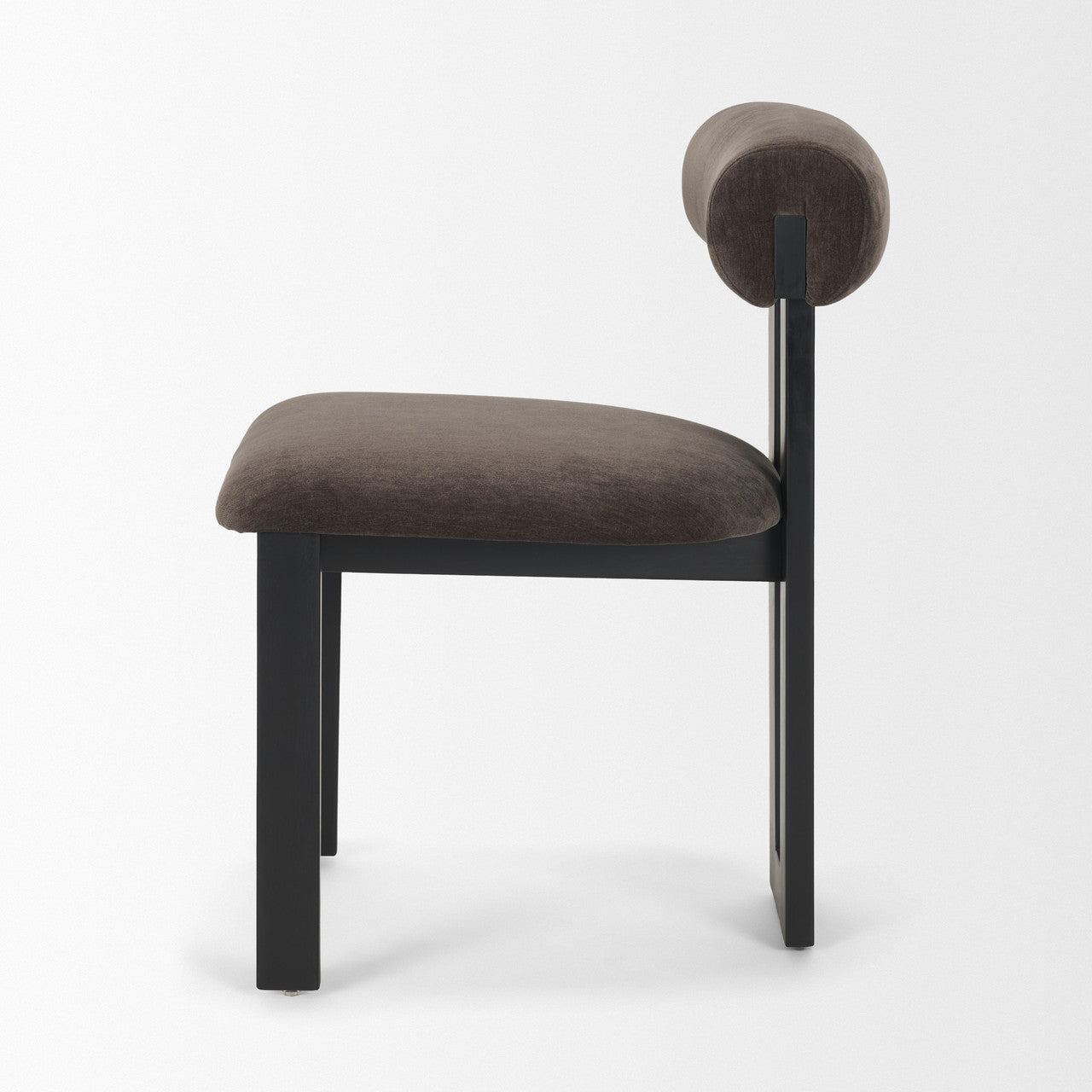 Tribeca Curve Open Back Charcoal Chenille Tripod Frame Dining Chair