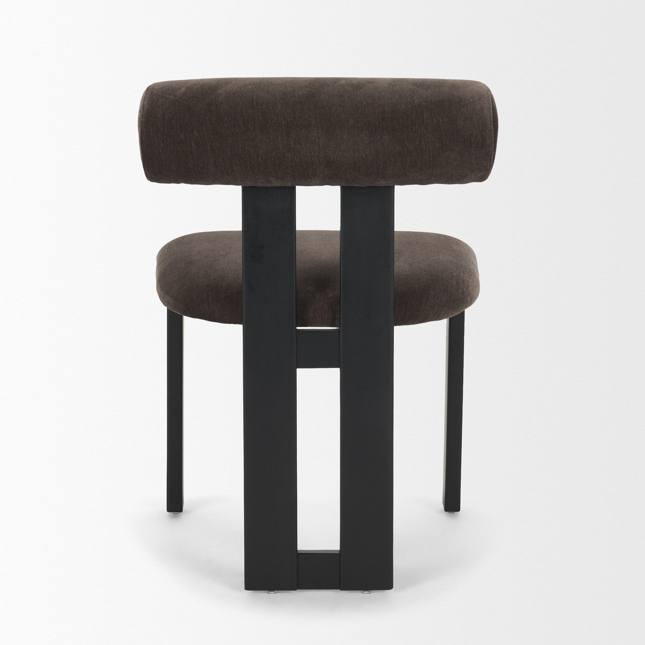 Tribeca Curve Open Back Charcoal Chenille Tripod Frame Dining Chair