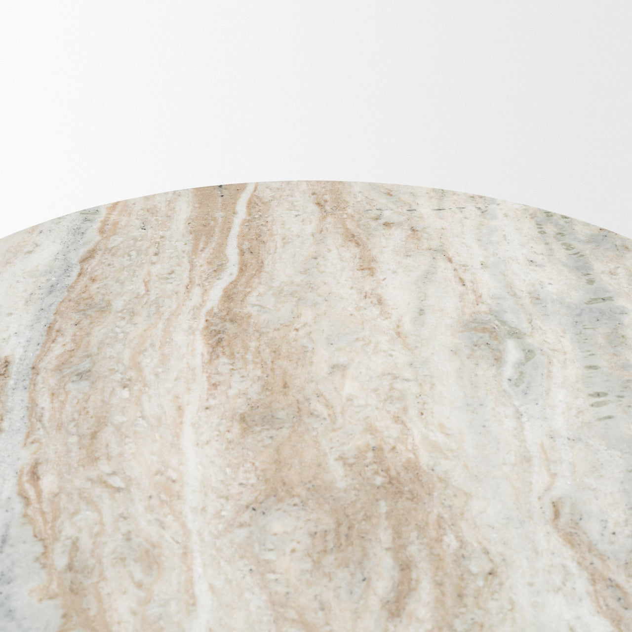 Allyson 32"  Round Medium Brown Wood w/ Pink Marble Top Bistro Table