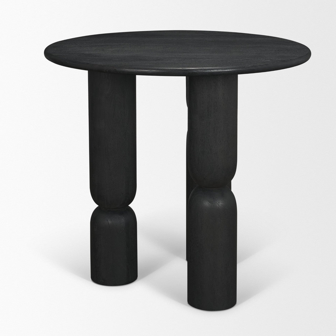 Sonel Matte Black Wood Pedestal Foyer Table