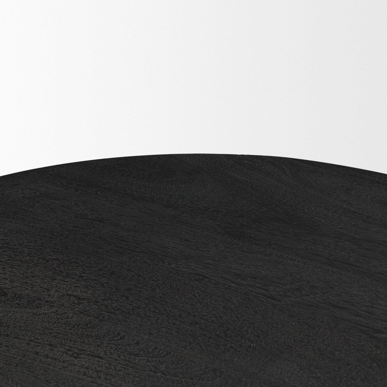 Sonel Matte Black Wood Pedestal Foyer Table